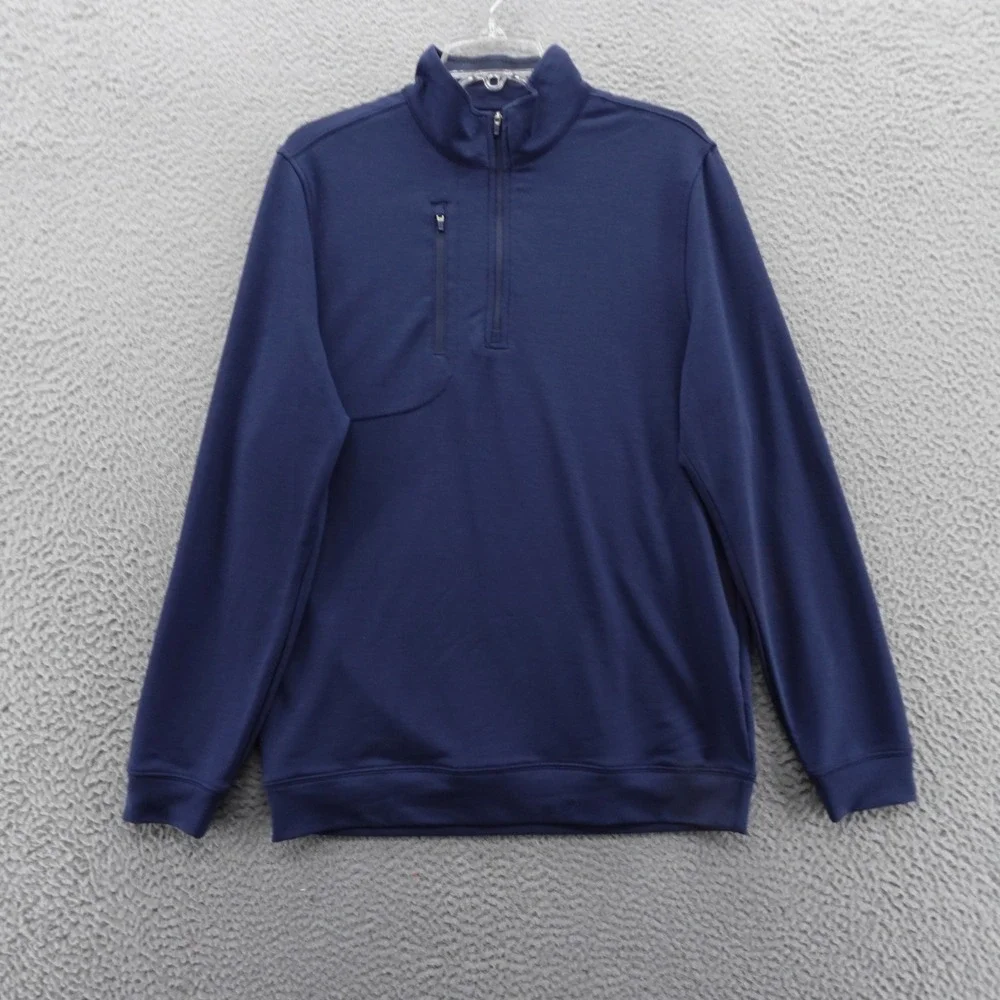 Walter Hagen Mens Navy Blue Performance 11 Quarter Zip Pullover Small New